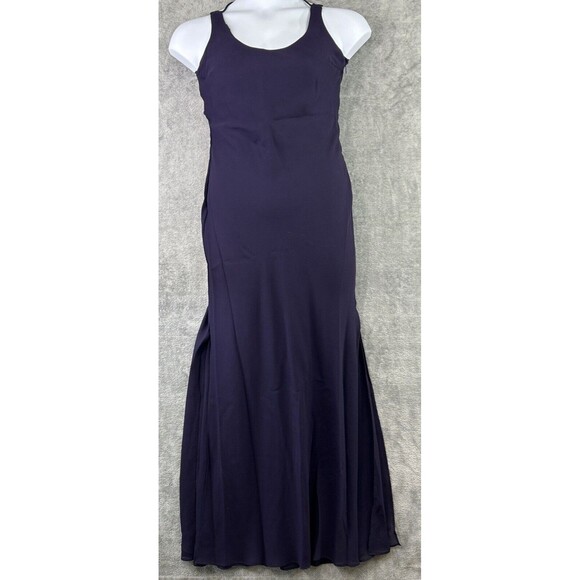 Zum‎ Zum Vintage 7 / 8 Maxi Deep Purple Evening Dress Gown Strappy Back 90"s Y2k - Picture 1 of 14